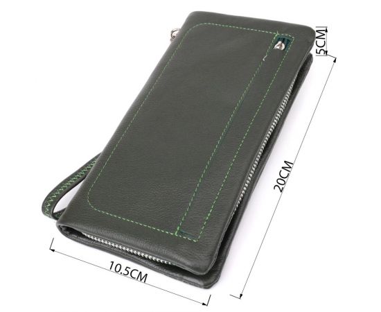 Купить Стильный кошелек-клатч для женщин с отделением под телефон ST Leather 23103 Зеленый, фото , изображение 3, характеристики, отзывы