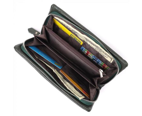 Купить Стильный кошелек-клатч для женщин с отделением под телефон ST Leather 23103 Зеленый, фото , изображение 6, характеристики, отзывы