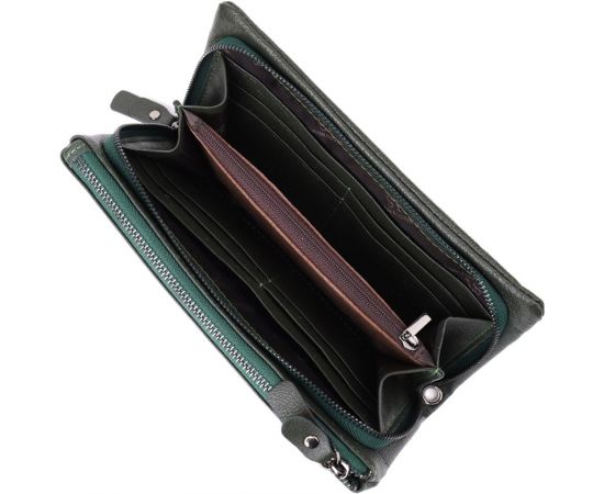 Купить Удобный кошелек для женщин с кистевым ремнем из натуральной кожи ST Leather 23104 Зеленый, фото , изображение 5, характеристики, отзывы