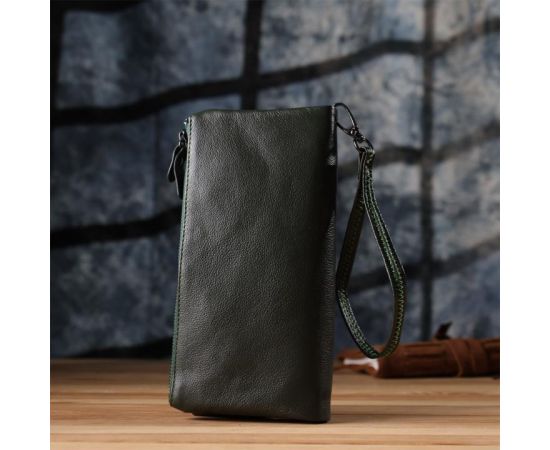 Купить Удобный кошелек для женщин с кистевым ремнем из натуральной кожи ST Leather 23104 Зеленый, фото , изображение 10, характеристики, отзывы