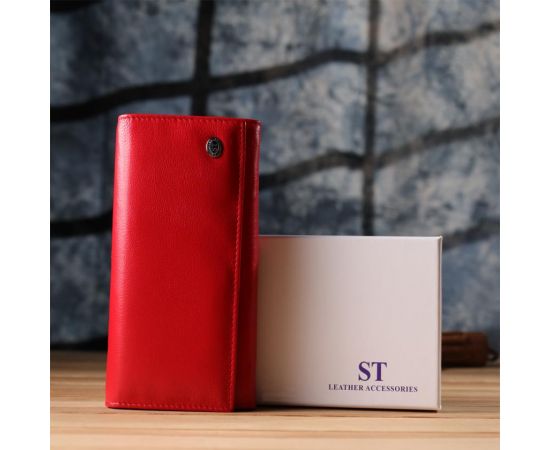 Купить Красивый кошелек для женщин с монетницей из натуральной кожи ST Leather 23105 Красный, фото , изображение 11, характеристики, отзывы