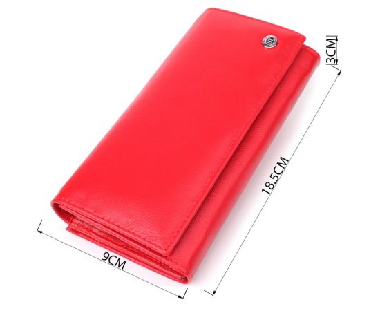 Купить Красивый кошелек для женщин с монетницей из натуральной кожи ST Leather 23105 Красный, фото , изображение 3, характеристики, отзывы