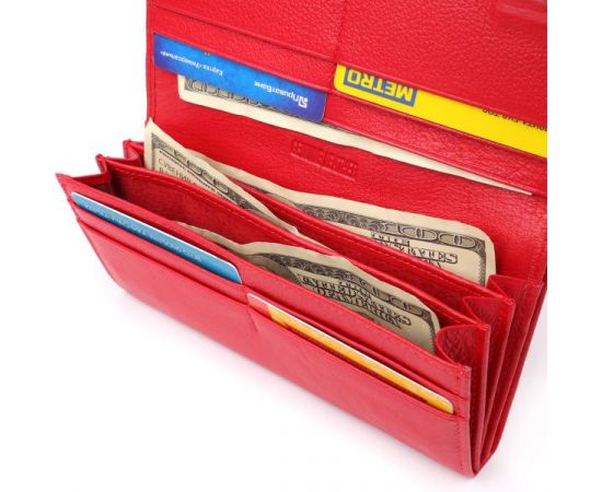Купить Красивый кошелек для женщин с монетницей из натуральной кожи ST Leather 23105 Красный, фото , изображение 7, характеристики, отзывы