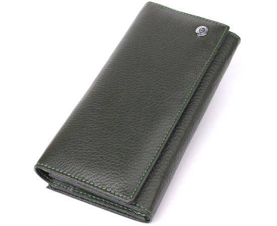 Купить Стильный кошелек для женщин с монетницей из натуральной кожи ST Leather 23106 Зеленый, фото , характеристики, отзывы