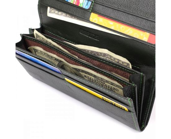 Купить Стильный кошелек для женщин с монетницей из натуральной кожи ST Leather 23106 Зеленый, фото , изображение 6, характеристики, отзывы