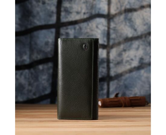 Купить Стильный кошелек для женщин с монетницей из натуральной кожи ST Leather 23106 Зеленый, фото , изображение 8, характеристики, отзывы