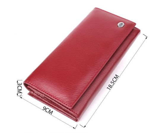 Купить Элегантный кошелек для женщин с монетницей из натуральной кожи ST Leather 23107 Бордовый, фото , изображение 3, характеристики, отзывы