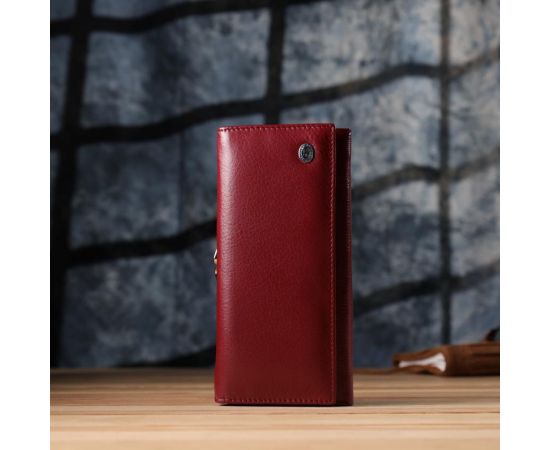 Купить Элегантный кошелек для женщин с монетницей из натуральной кожи ST Leather 23107 Бордовый, фото , изображение 9, характеристики, отзывы