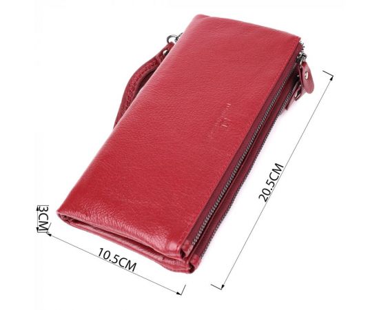 Купить Кожаный кошелек на три отделения для женщин ST Leather 23108 Бордовый, фото , изображение 3, характеристики, отзывы