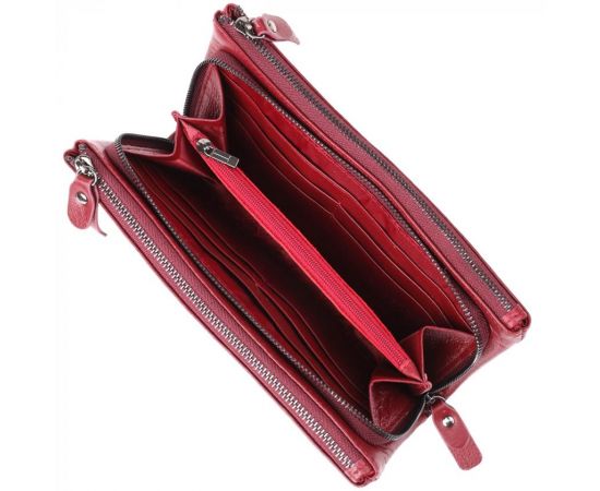 Купить Кожаный кошелек на три отделения для женщин ST Leather 23108 Бордовый, фото , изображение 6, характеристики, отзывы