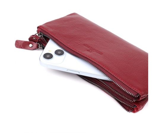 Купить Кожаный кошелек на три отделения для женщин ST Leather 23108 Бордовый, фото , изображение 8, характеристики, отзывы