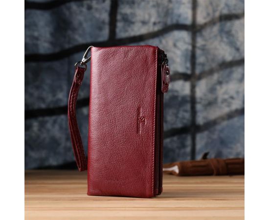 Купить Кожаный кошелек на три отделения для женщин ST Leather 23108 Бордовый, фото , изображение 9, характеристики, отзывы