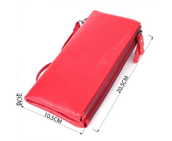 Купить Женский кожаный кошелек на три отделения ST Leather 23109 Красный, фото , изображение 3, характеристики, отзывы