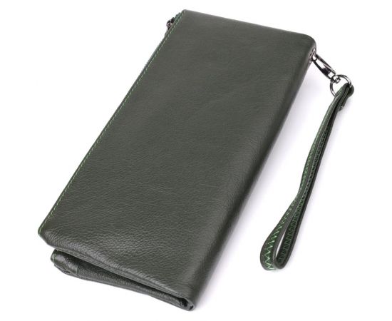 Купить Красивый кожаный кошелек на три отделения ST Leather 23110 Зеленый, фото , изображение 2, характеристики, отзывы