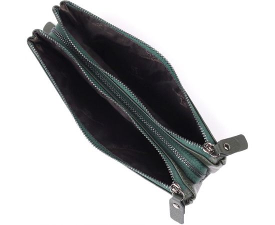 Купить Красивый кожаный кошелек на три отделения ST Leather 23110 Зеленый, фото , изображение 5, характеристики, отзывы