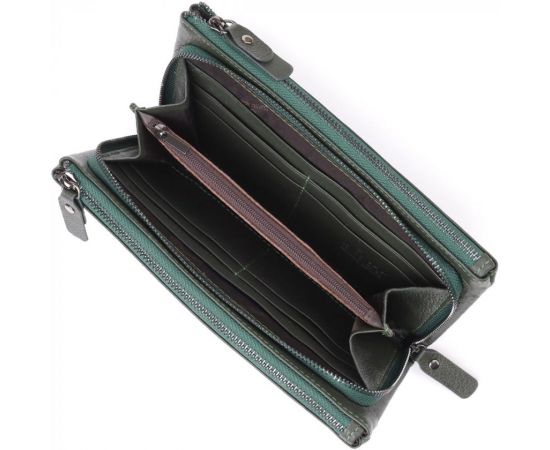 Купить Красивый кожаный кошелек на три отделения ST Leather 23110 Зеленый, фото , изображение 6, характеристики, отзывы