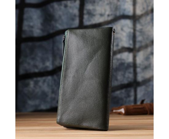 Купить Красивый кожаный кошелек на три отделения ST Leather 23110 Зеленый, фото , изображение 10, характеристики, отзывы