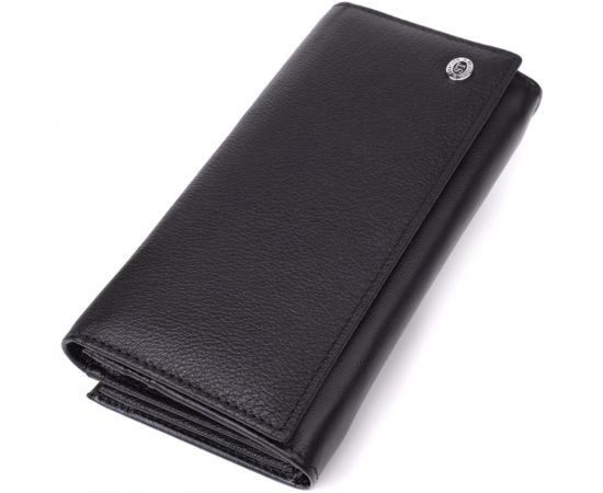 Купить Функциональный женский кошелек на магнитах из натуральной кожи ST Leather 23112 Черный, фото , характеристики, отзывы