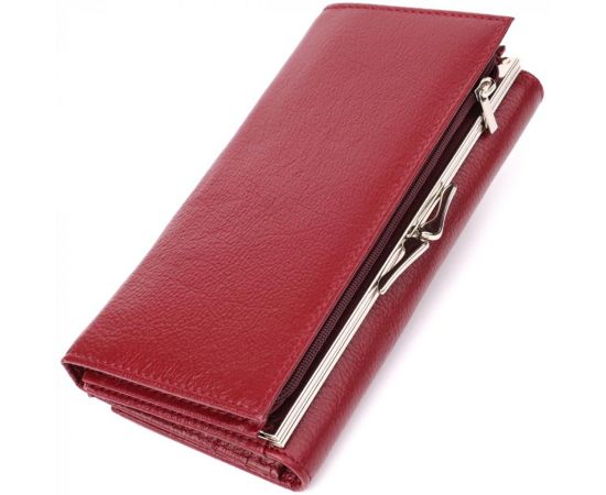 Купить Модный женский кошелек на магнитах из натуральной кожи ST Leather 23113 Бордовый, фото , изображение 2, характеристики, отзывы