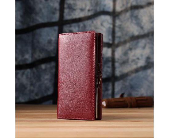 Купить Модный женский кошелек на магнитах из натуральной кожи ST Leather 23113 Бордовый, фото , изображение 11, характеристики, отзывы
