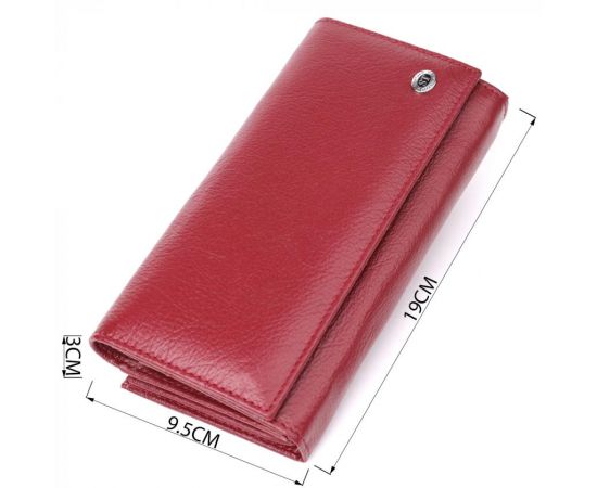 Купить Модный женский кошелек на магнитах из натуральной кожи ST Leather 23113 Бордовый, фото , изображение 3, характеристики, отзывы