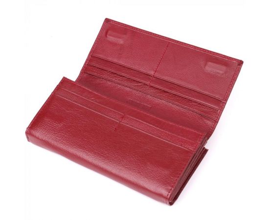 Купить Модный женский кошелек на магнитах из натуральной кожи ST Leather 23113 Бордовый, фото , изображение 5, характеристики, отзывы