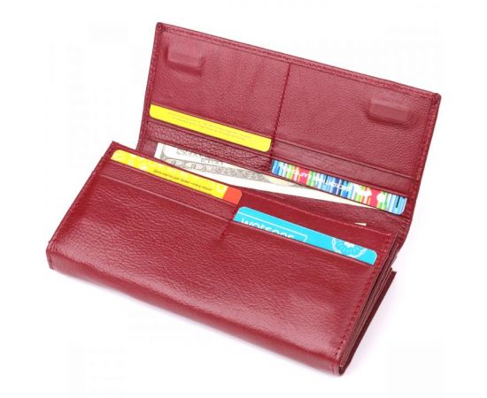Купить Модный женский кошелек на магнитах из натуральной кожи ST Leather 23113 Бордовый, фото , изображение 6, характеристики, отзывы