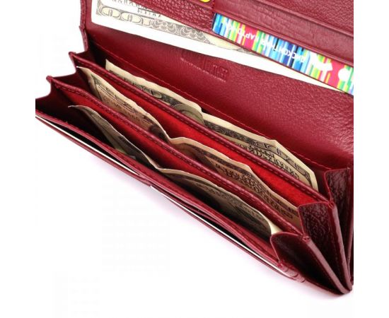 Купить Модный женский кошелек на магнитах из натуральной кожи ST Leather 23113 Бордовый, фото , изображение 7, характеристики, отзывы