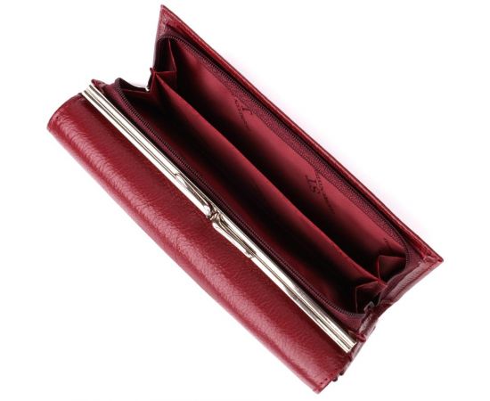 Купить Модный женский кошелек на магнитах из натуральной кожи ST Leather 23113 Бордовый, фото , изображение 9, характеристики, отзывы