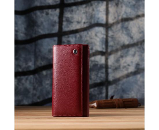 Купить Модный женский кошелек на магнитах из натуральной кожи ST Leather 23113 Бордовый, фото , изображение 10, характеристики, отзывы