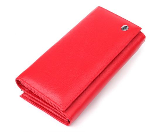 Купить Яркий женский кошелек на магнитах из натуральной кожи ST Leather 23114 Красный, фото , характеристики, отзывы