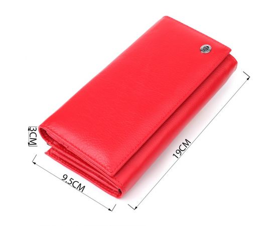 Купить Яркий женский кошелек на магнитах из натуральной кожи ST Leather 23114 Красный, фото , изображение 3, характеристики, отзывы