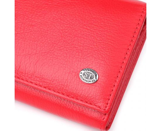 Купить Яркий женский кошелек на магнитах из натуральной кожи ST Leather 23114 Красный, фото , изображение 5, характеристики, отзывы