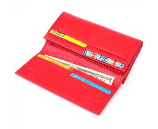 Купить Яркий женский кошелек на магнитах из натуральной кожи ST Leather 23114 Красный, фото , изображение 7, характеристики, отзывы