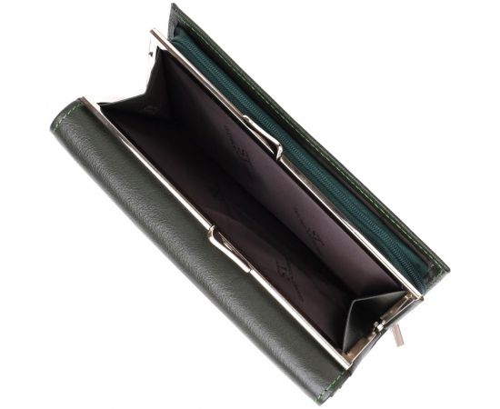 Купить Вместительный женский кошелек на магнитах из натуральной кожи ST Leather 23115 Зеленый, фото , изображение 7, характеристики, отзывы
