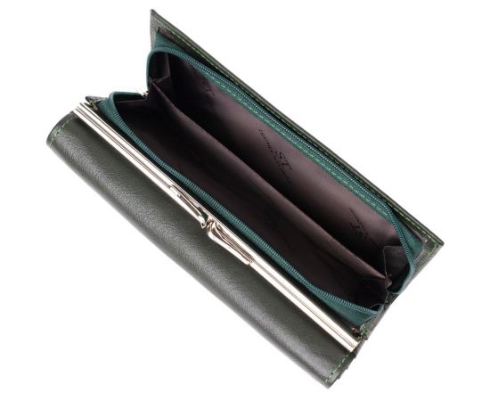 Купить Вместительный женский кошелек на магнитах из натуральной кожи ST Leather 23115 Зеленый, фото , изображение 8, характеристики, отзывы