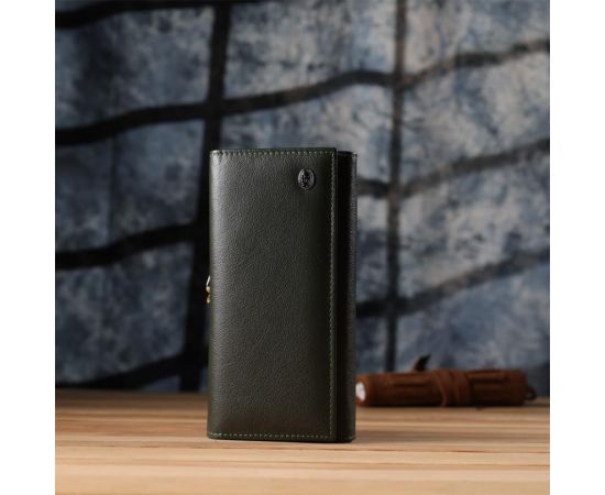 Купить Вместительный женский кошелек на магнитах из натуральной кожи ST Leather 23115 Зеленый, фото , изображение 9, характеристики, отзывы