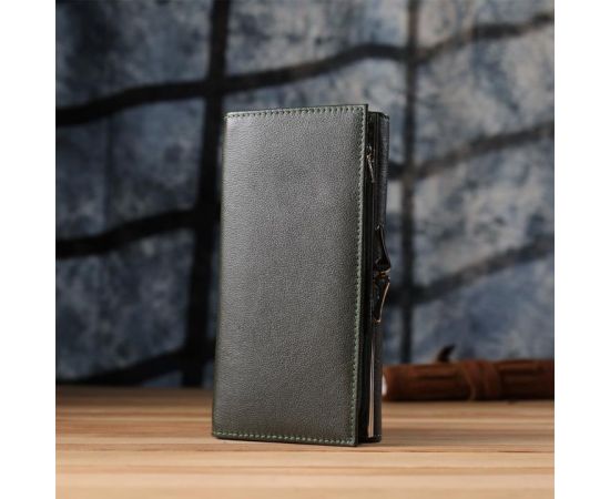 Купить Вместительный женский кошелек на магнитах из натуральной кожи ST Leather 23115 Зеленый, фото , изображение 10, характеристики, отзывы