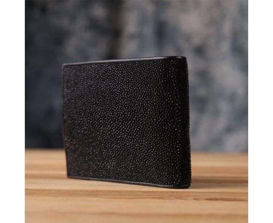 Купить Портмоне мужское STINGRAY LEATHER 18070 из натуральной кожи морского ската Черное, фото , изображение 9, характеристики, отзывы