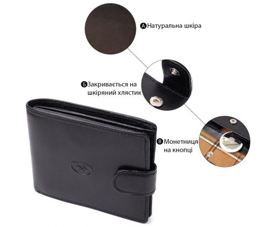 Придбати Бумажник мужской из гладкой натуральной кожи Tony Perotti 20853_1 (396A-Q nero) Черный, image , зображення 4, характеристики, відгуки