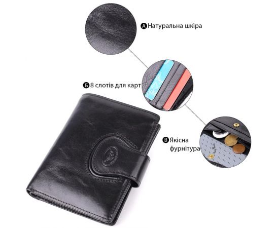 Придбати Удобный кошелек из глянцевой натуральной кожи Tony Perotti 20875_1 (1693 nero) Черный, image , зображення 4, характеристики, відгуки