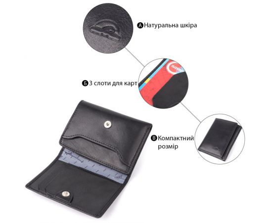 Придбати Небольшой бумажник для мужчин из глянцевой натуральной кожи Tony Perotti 20901_1 (3810 nero) Черный, image , зображення 4, характеристики, відгуки