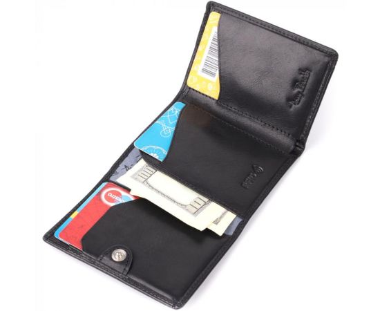 Придбати Небольшой бумажник для мужчин из глянцевой натуральной кожи Tony Perotti 20901_1 (3810 nero) Черный, image , зображення 6, характеристики, відгуки