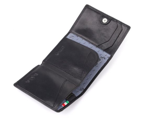 Придбати Небольшой бумажник для мужчин из глянцевой натуральной кожи Tony Perotti 20901_1 (3810 nero) Черный, image , зображення 7, характеристики, відгуки