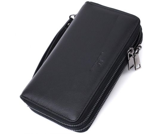 Купить Мужской клатч на два отделения из натуральной кожи ST Leather 22684 Черный, фото , характеристики, отзывы
