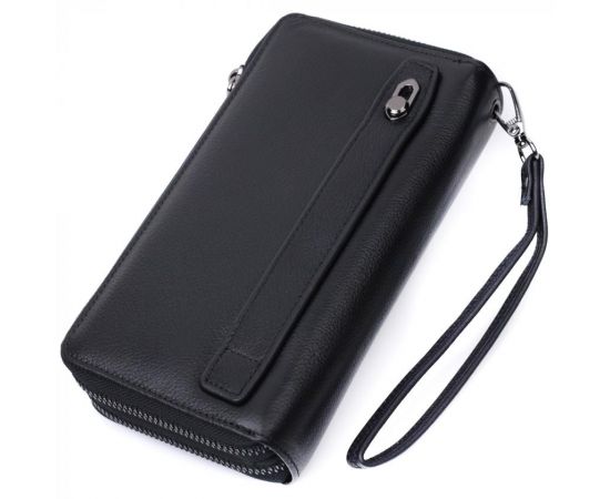 Купить Мужской клатч на два отделения из натуральной кожи ST Leather 22684 Черный, фото , изображение 2, характеристики, отзывы