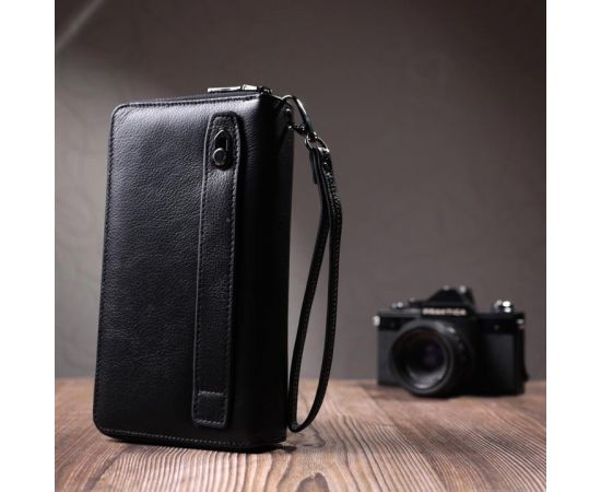 Купить Мужской клатч на два отделения из натуральной кожи ST Leather 22684 Черный, фото , изображение 11, характеристики, отзывы