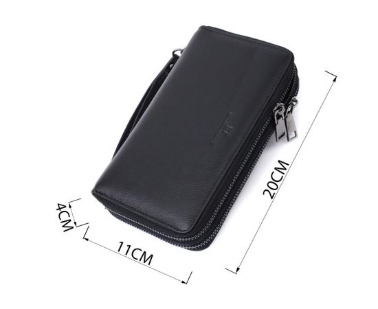 Купить Мужской клатч на два отделения из натуральной кожи ST Leather 22684 Черный, фото , изображение 3, характеристики, отзывы