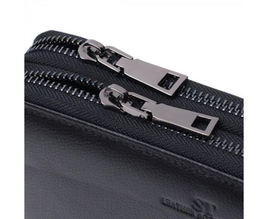 Купить Мужской клатч на два отделения из натуральной кожи ST Leather 22684 Черный, фото , изображение 5, характеристики, отзывы