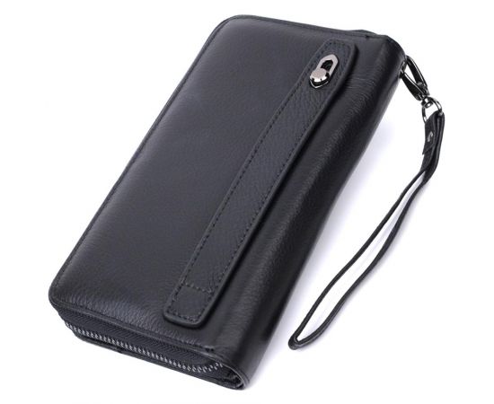 Купить Мужской клатч с блоком для карт из натуральной кожи ST Leather 22694 Черный, фото , изображение 2, характеристики, отзывы